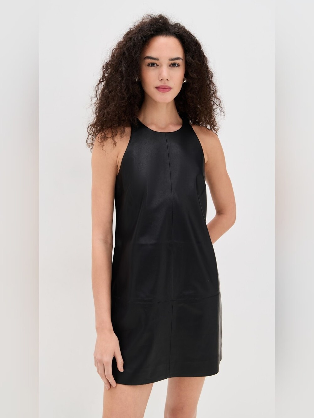 LE BOP Molly Faux Leather Mini Dress Size: XXL Color: Black Qty: 01